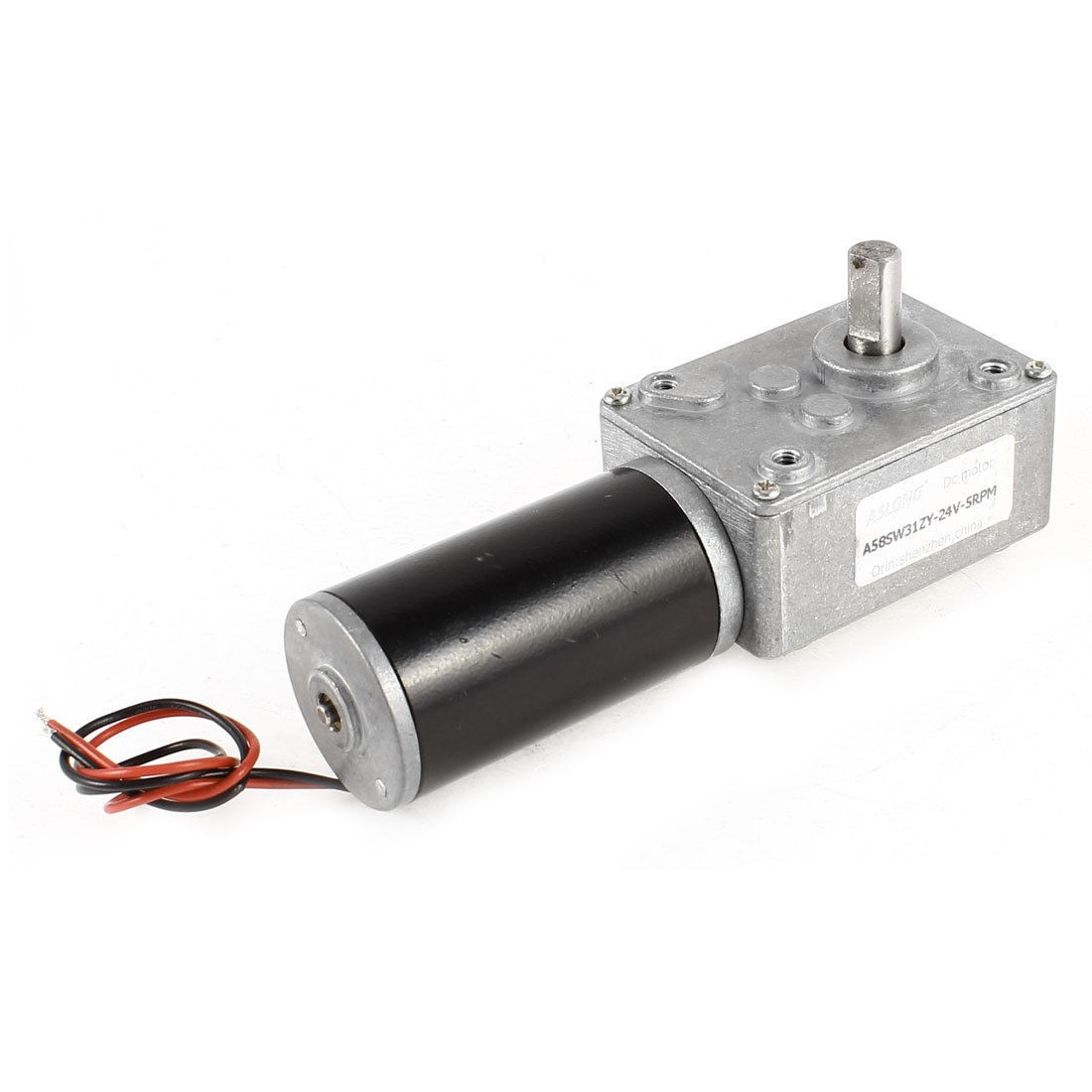 DC 24V 5RPM 8mm Dia Shaft Turbine Worm Geared Box Speed Reduction Electric Motor