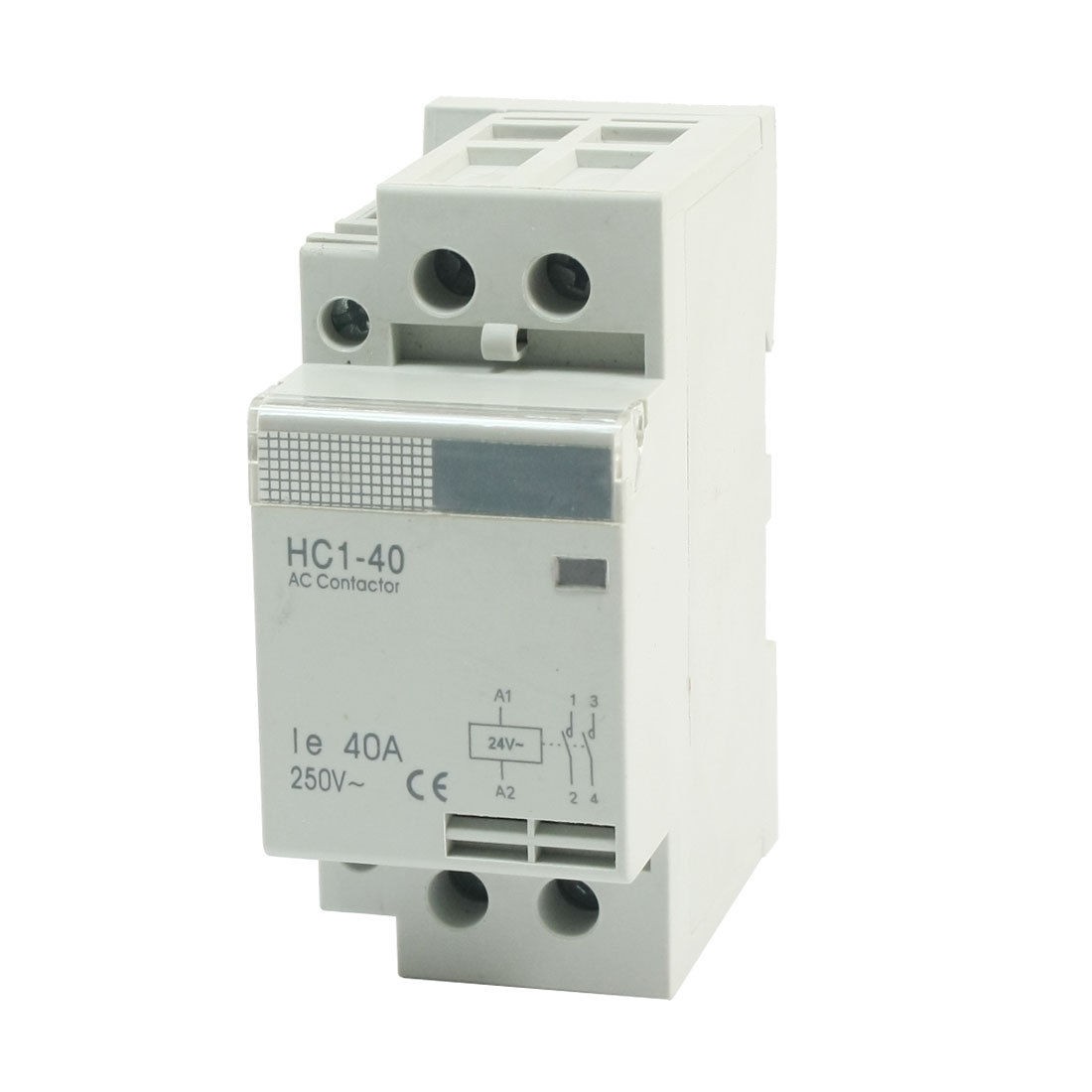 HC1-40 2Pole 35mm DIN Rail Mount Electric AC Contactor 24V Coil 40A
