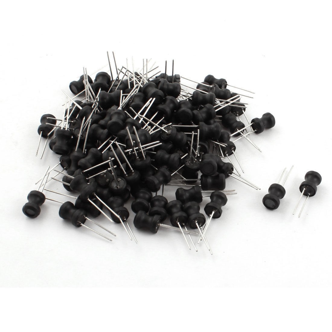 100Pcs 1mH 350mA 6x8mm 10% Tolerance Shielded Radial Lead Inductor Black