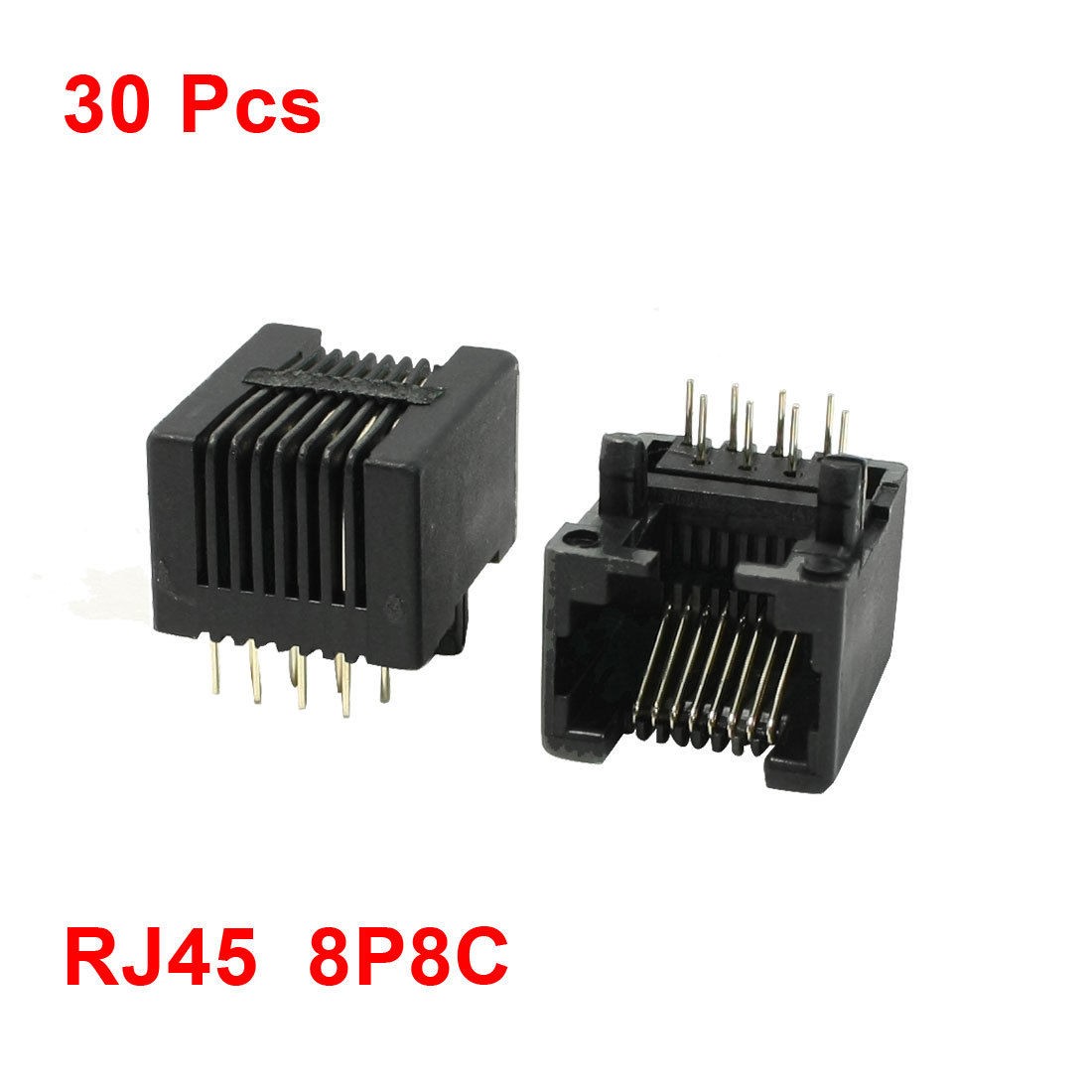 Plastic Shell RJ45 Modular Network PCB Jack LAN Connector 30Pcs