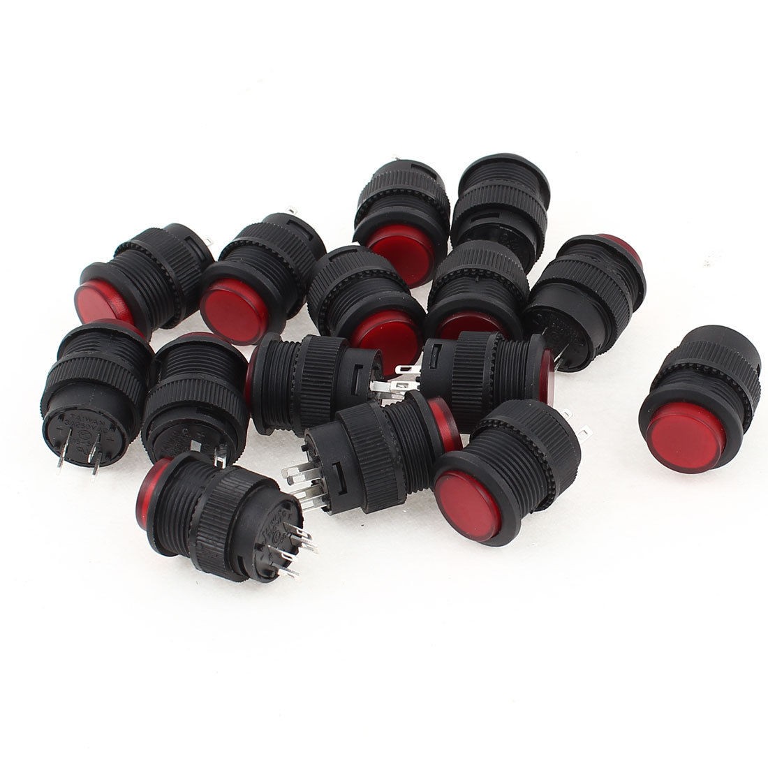 15 x R16-503AD Locking Latching Red Light Off/On Push Button Switch AC 250V 3A