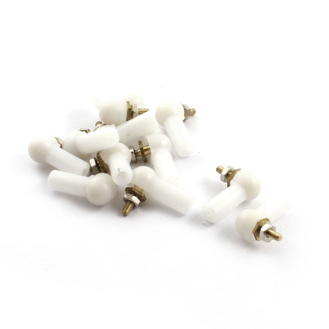 12Pcs RC Car Spare Parts Rod Ends Standoff Brass Ball Link 2.5x2x17mm White
