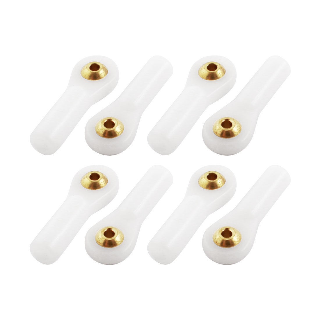 8Pcs 2X27X3mm Rod End Metal Ball Head Buckle Joints White for RC Climbing Car
