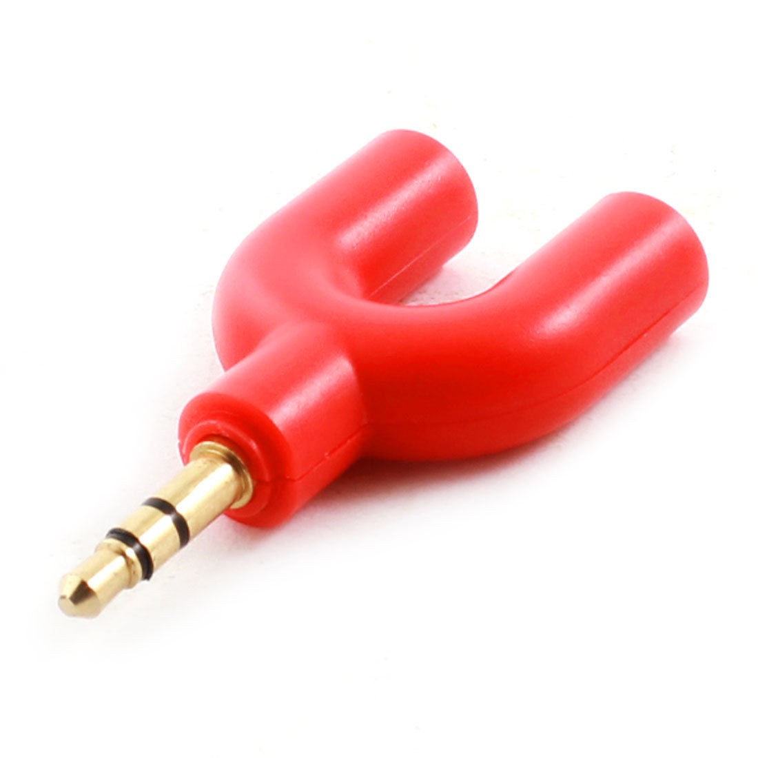3.5mm Male to 2 3.5mm Female Spliter Audio Plug Earphone Adapter Red