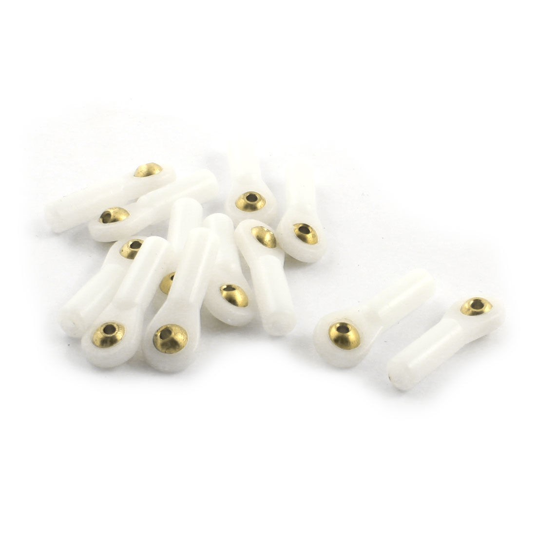 12Pcs 2X27X3mm Rod End Metal Ball Head Buckle Joints White for RC Climbing Car