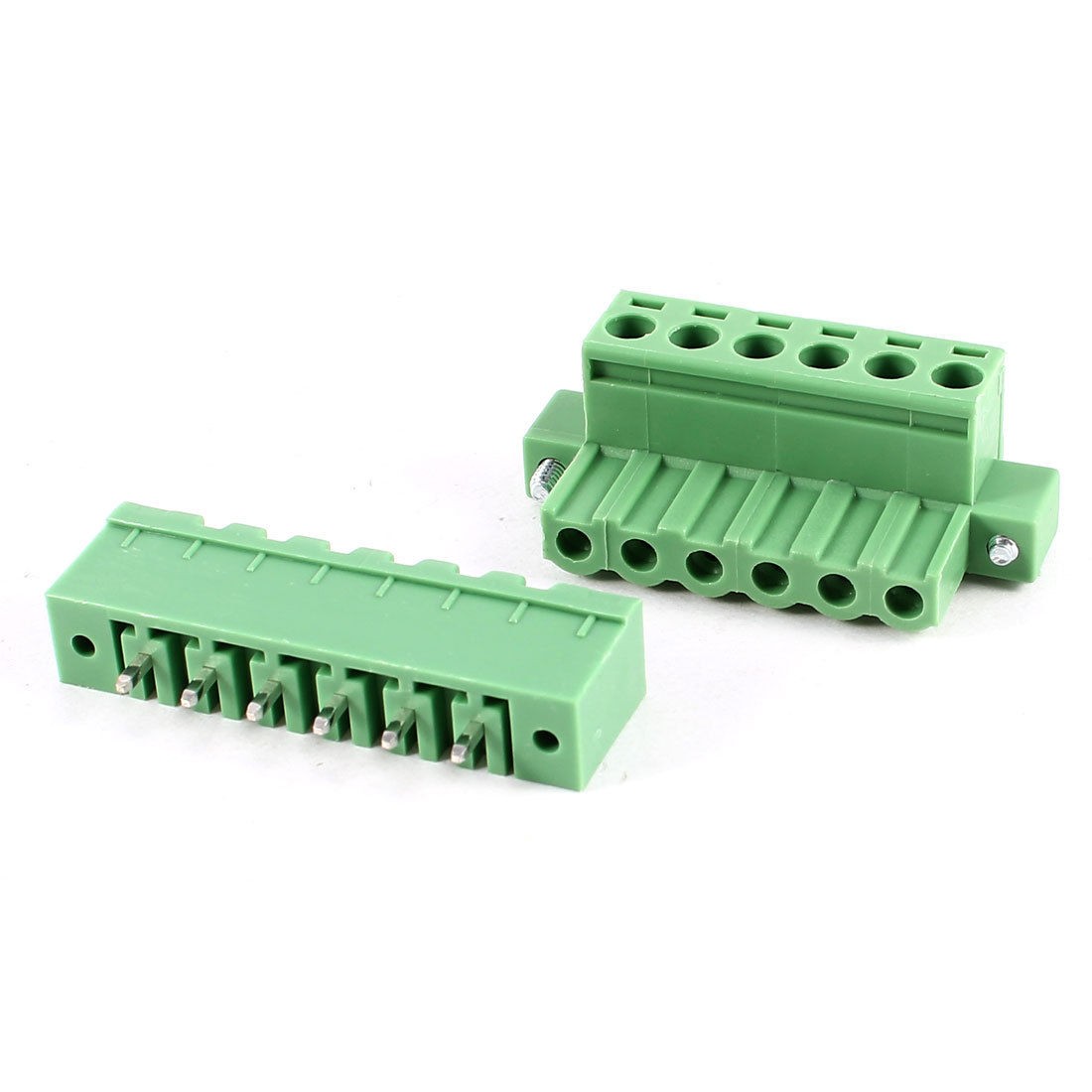 Green 6pin 5 08mm Spacing PCB Screw Terminal Block Connector 300V 10A AWG24 12