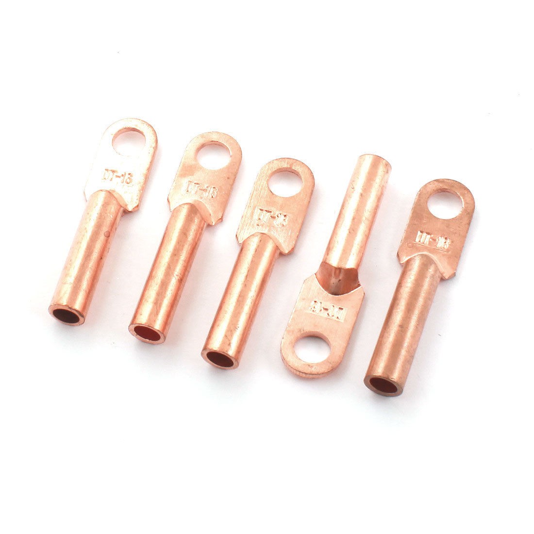 5 Pcs 16MM2 Cable Copper Lug Terminal Connector Copper Tone for 0 3" Dia Bolt