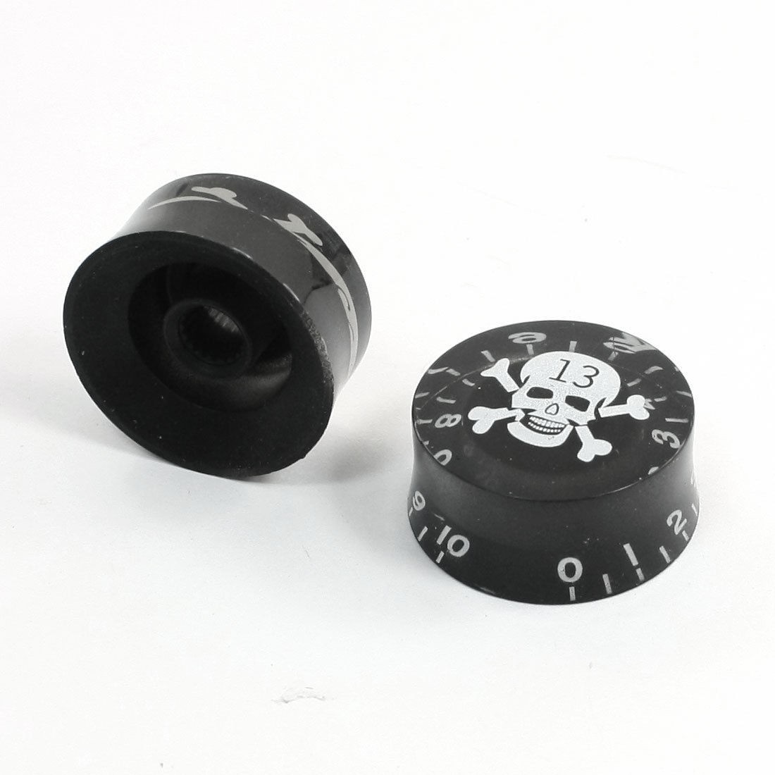 2 Pcs Skull Printed Plastic Guitar CD Volume Tone Control Rotary Knob
