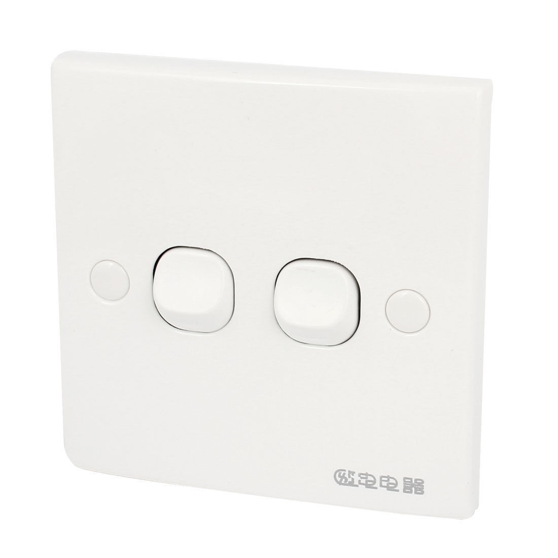 Square Screw Mounted Double Buttons Wall Plate Switch AC 250V 10A