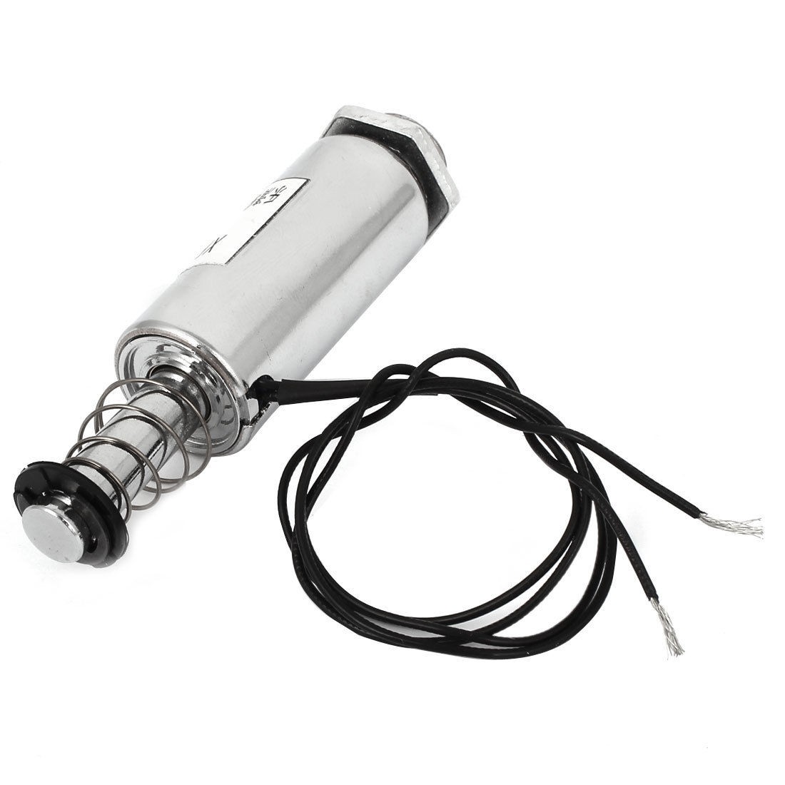 DC 24V 16mm Pull Type Tubular Solenoid Electromagnet w Spring Return