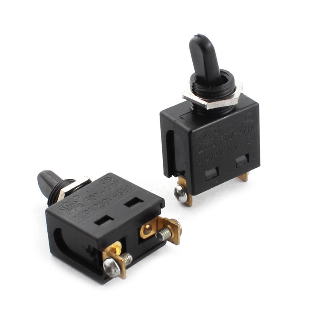 AC 250V 4A SPST 2 Terminal ON/OFF Latching Toggle Switches 2 Pcs