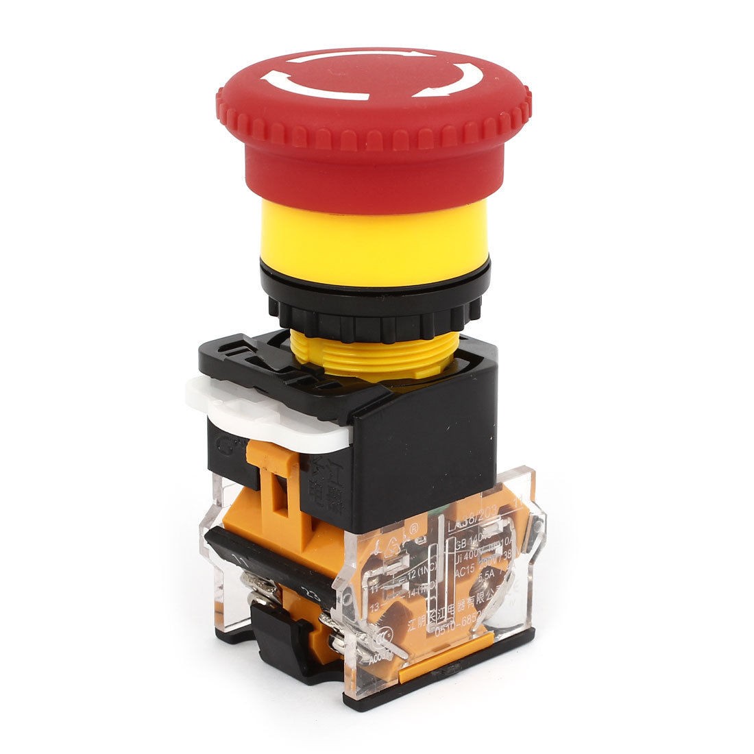 400V 10A NO NC Emergency Stop Latching Red Mushroom Push Button Switch