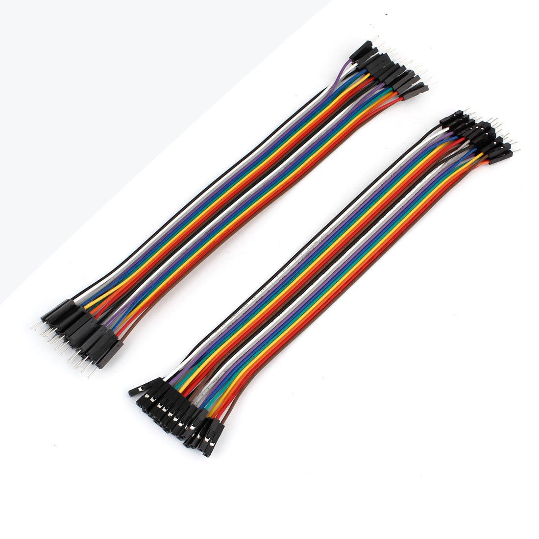 2Pcs 22cm 2.54mm Colorful M/M M/F 20Pin Cable Connector Jumper Wire Line