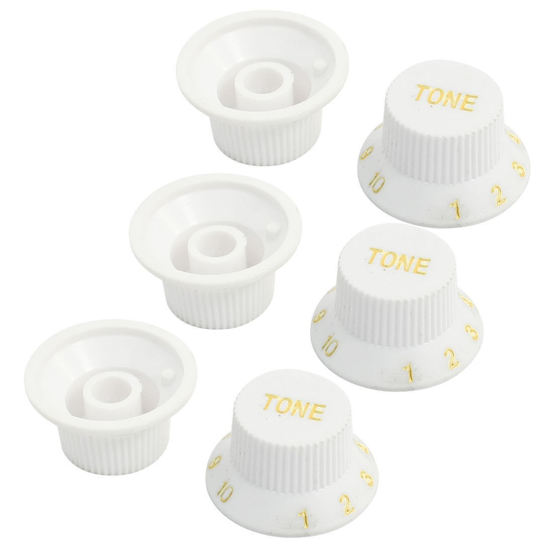 6 Pcs White Insulated Guitar CD Volume Tone Control Volume Knobs