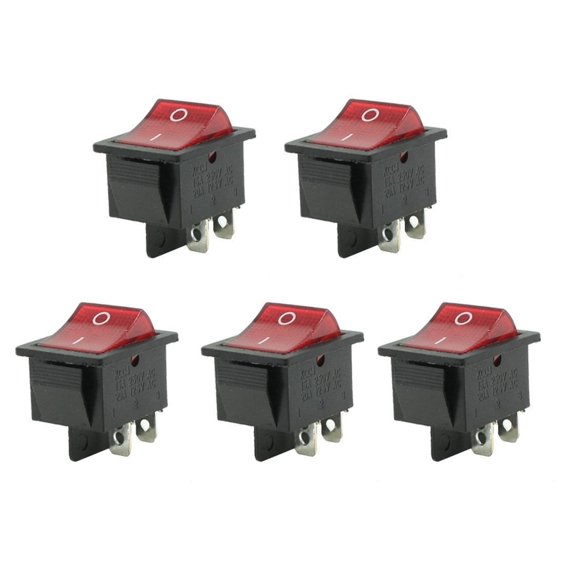 AC 15A 250V 20A 125V 4 Pin DPST ON-OFF Snap In Rocker Boat Switch 5PCS
