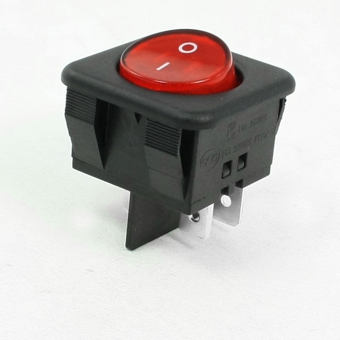 AC 16A 250V DPST ON/OFF 4 Pins Round Rocker Boat Switch Red