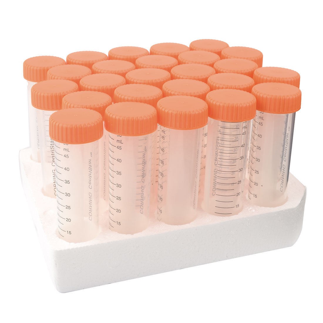 Conical Bottom Ribbed Caps Plastic Centrifuge Tube 50ML 1.7oz 25 Pcs