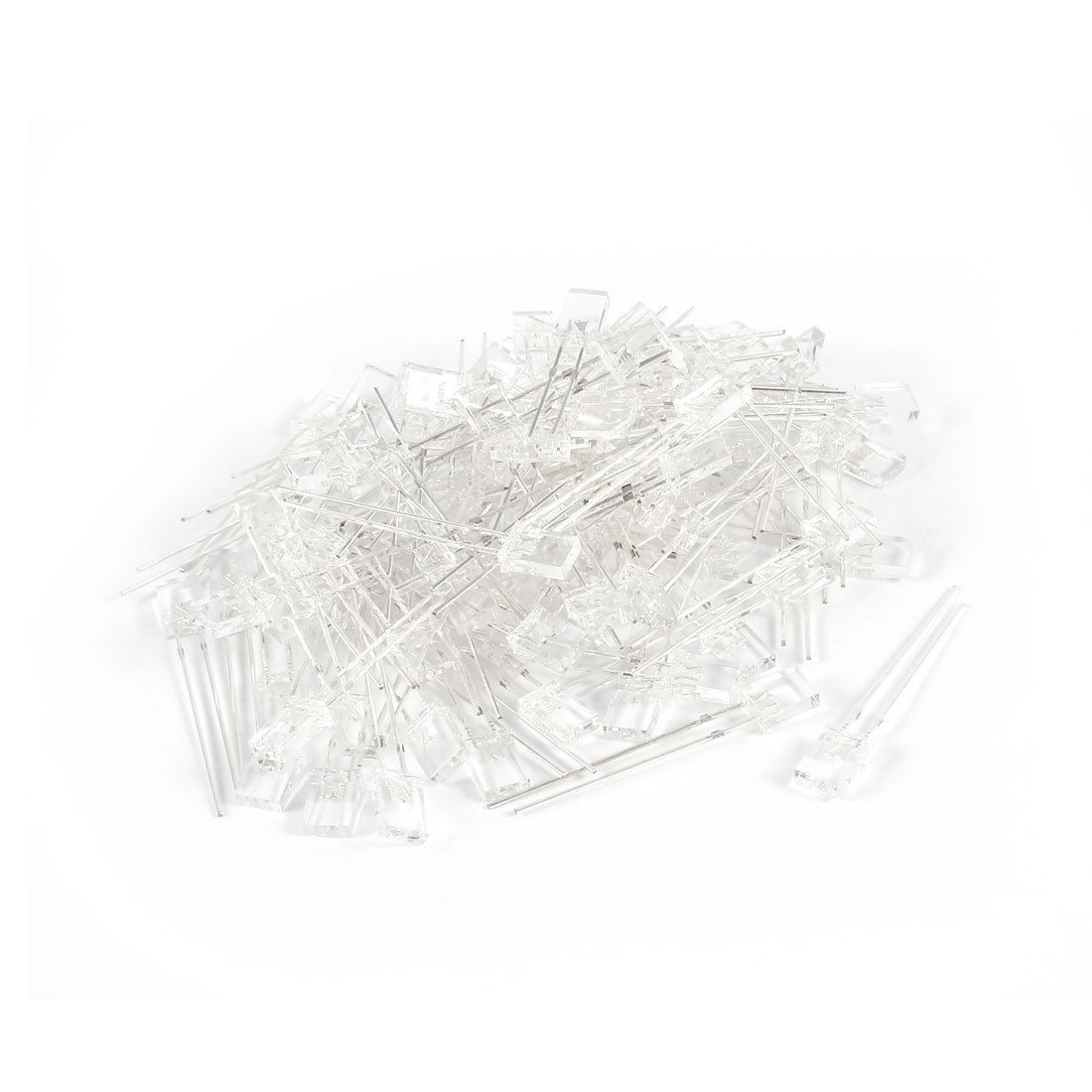 100 Pcs 2x5x7mm Rectangle Clear Head Green Diffused Light Emitting Diode LED