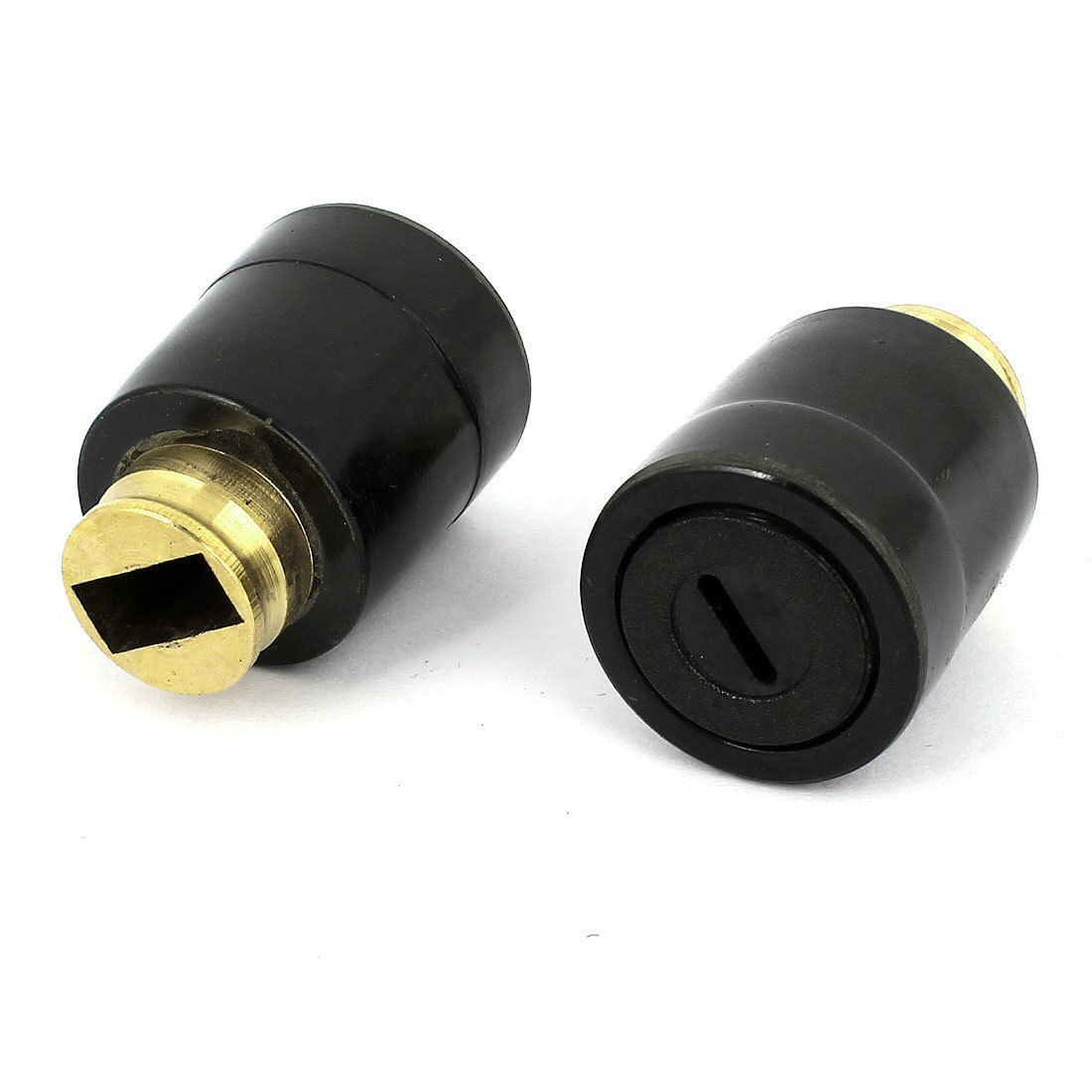 2 Pcs Black 11mm x 5mm Rectangle Hole Carbon Brush Holder Caps