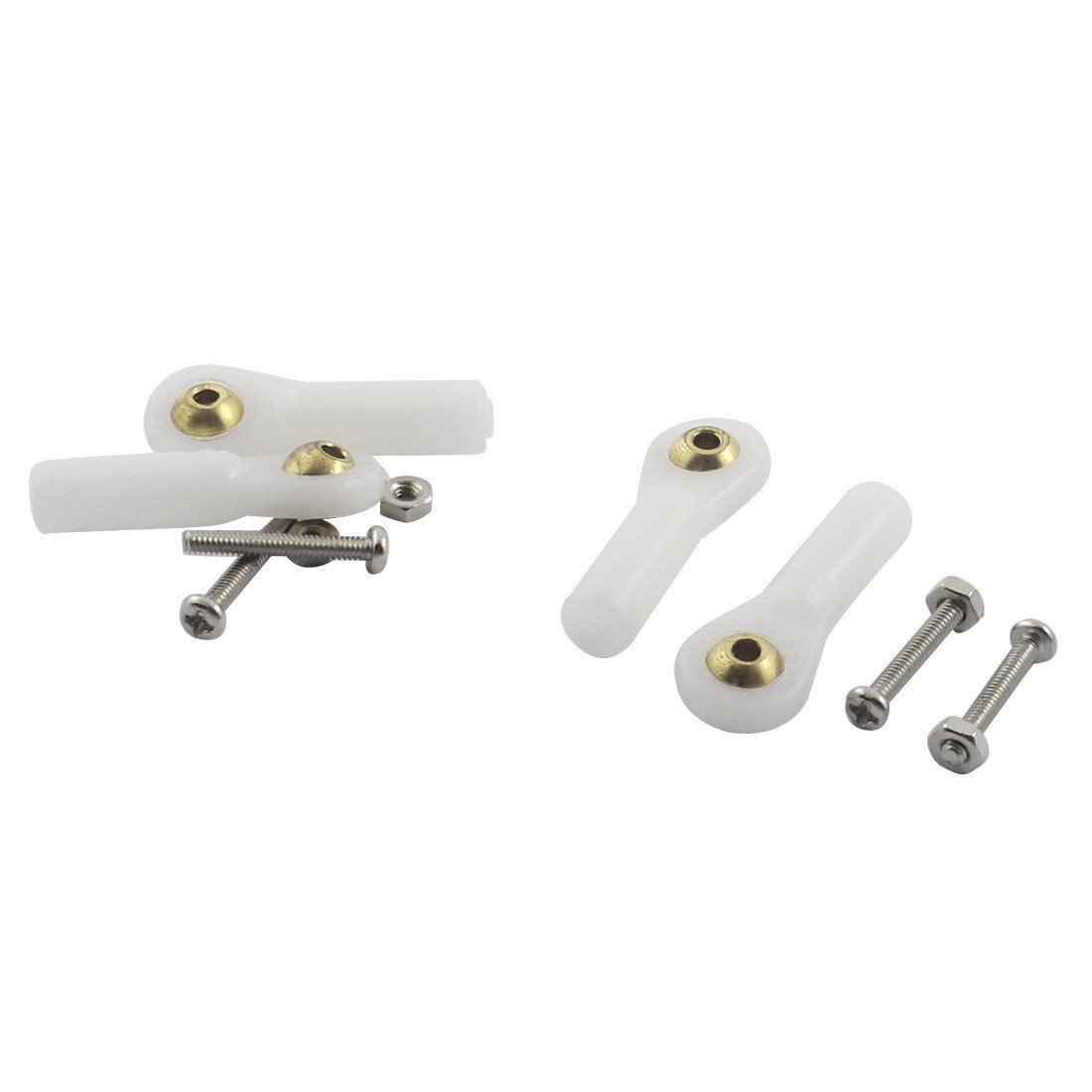 4Pcs DIY Model Simulation Car Boat Ball Joint Buckle 2X27X3mm White w Screws