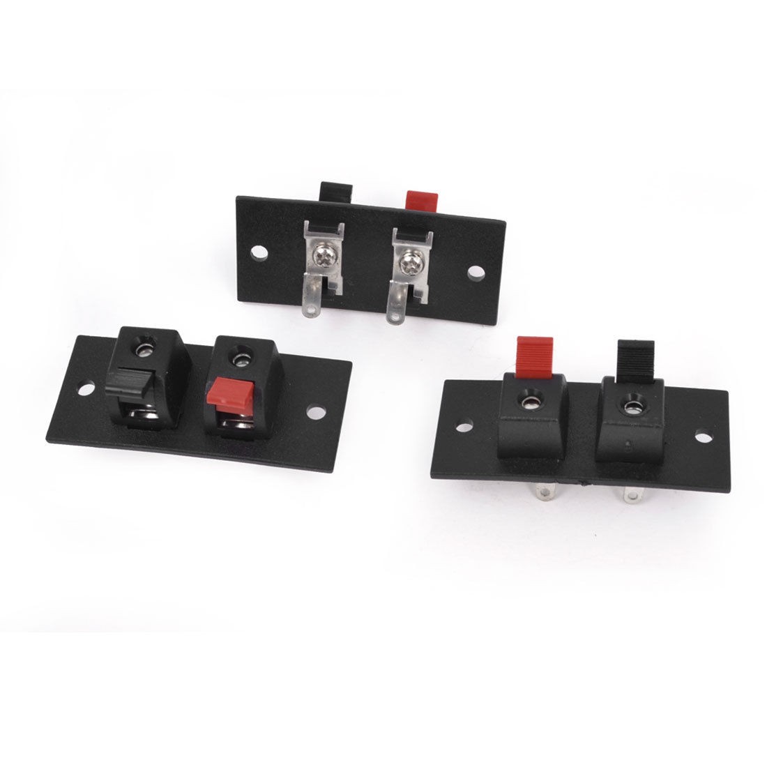 3 Pcs 2 Position 55 x 24mm Push Type Plastic Housing Speaker Terminal Board