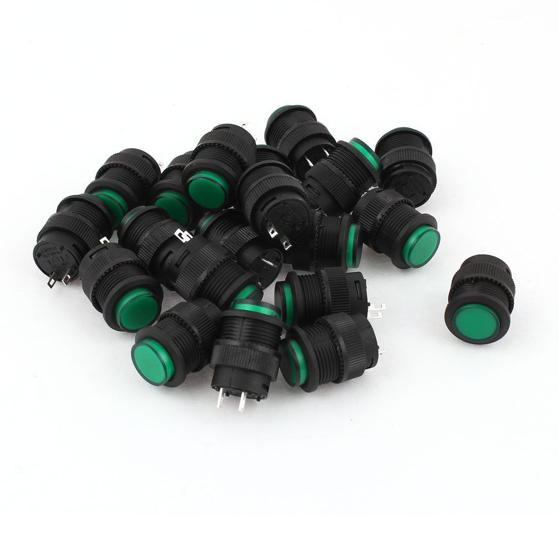20 x R16-503A SPST ON/OFF Latching NO Green Round Push Button Switch 250V 3A