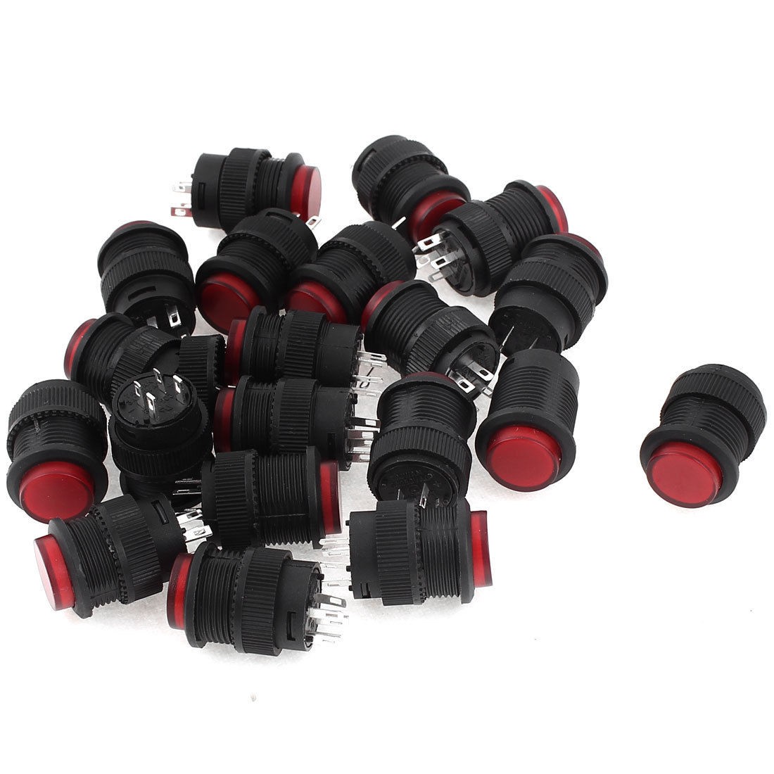 20 x R16-503AD Locking Latching Red Light Off/On Push Button Switch AC 250V 3A