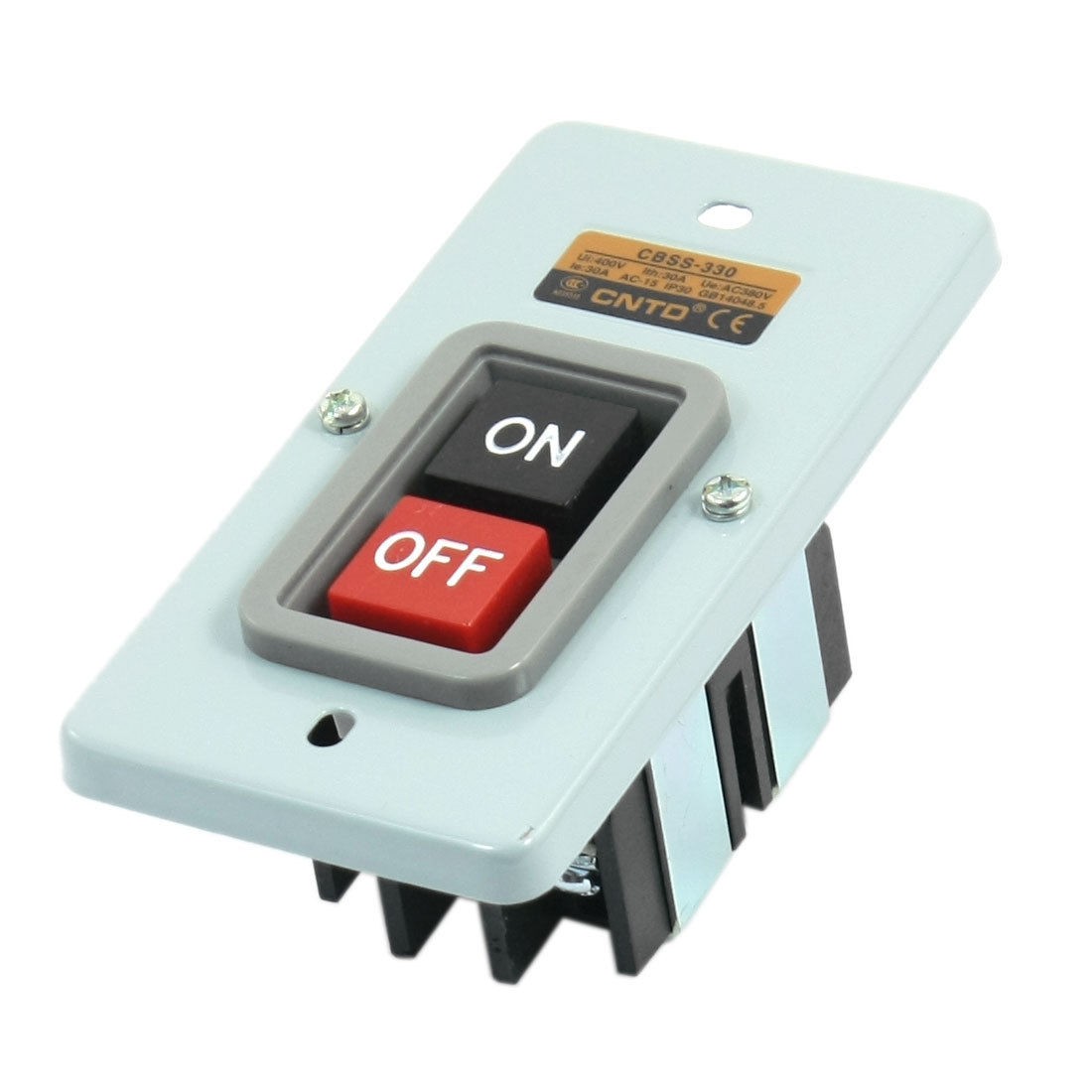 AC 400V 30A 3.7KW Panel Mounting 3-Phase Self-Locking Power Push Button Switch