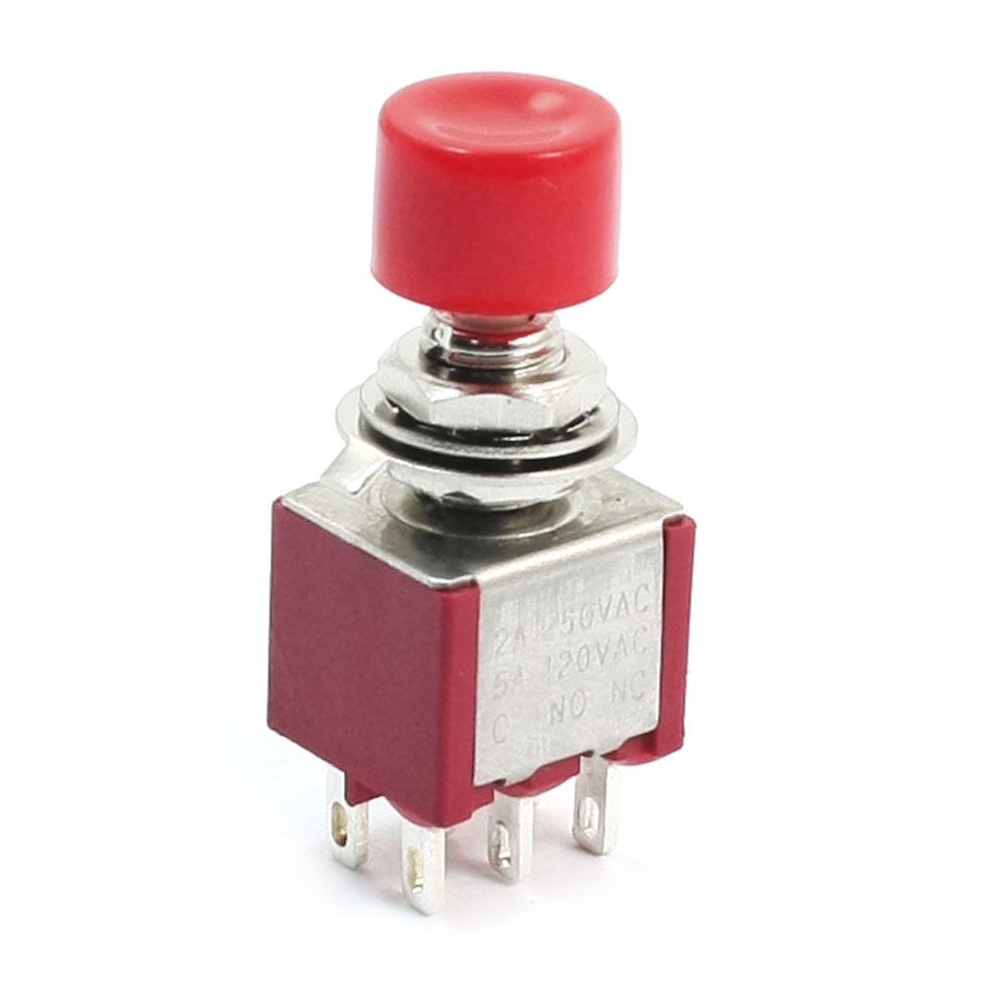PS821M1 Momentary Red Push Button Toggle Switch DPDT AC250V 2A 120V 5A