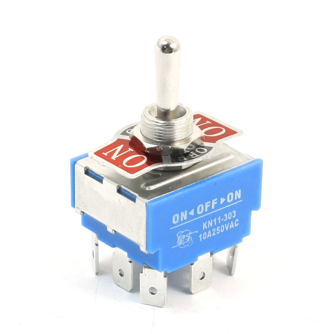 12mm Mounting 3 Position 9-Terminals 3PDT Toggle Switch AC 250V 10A