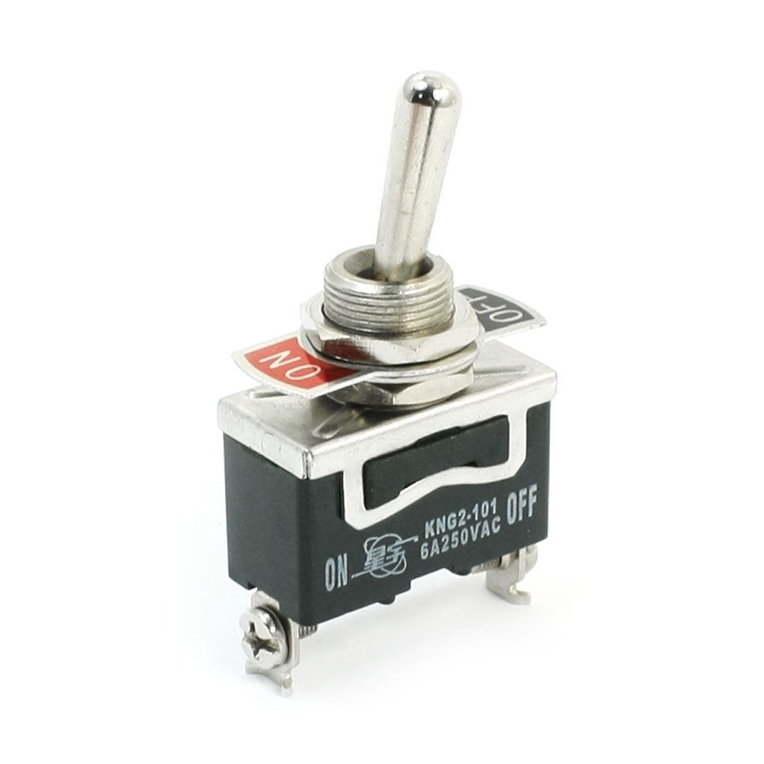 12mm Panel Cutout Dia 2 Position SPST Toggle Switch AC 250V 6A