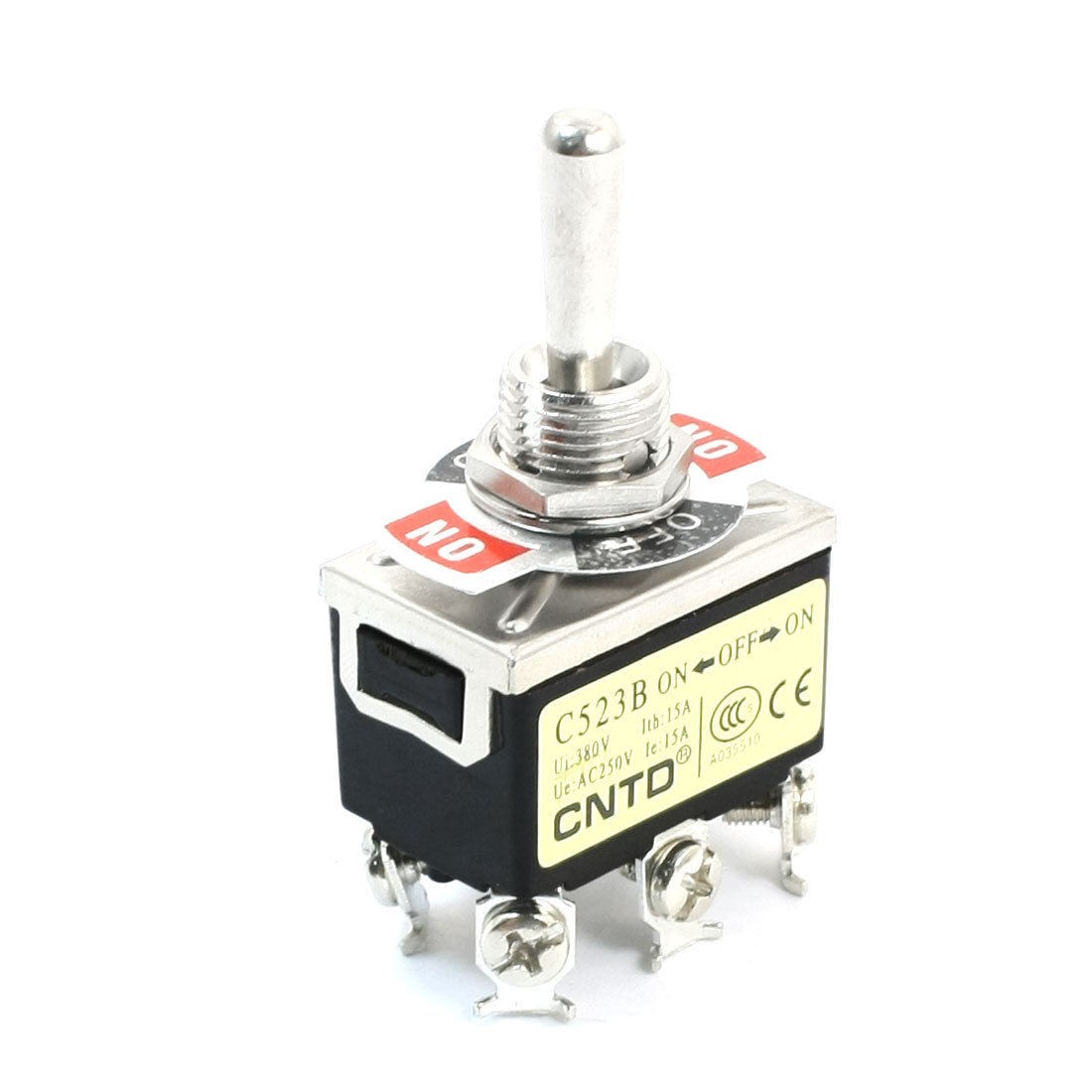 12mm Mounting 3 Position 6-Terminals DPDT Toggle Switch AC 250V 15A
