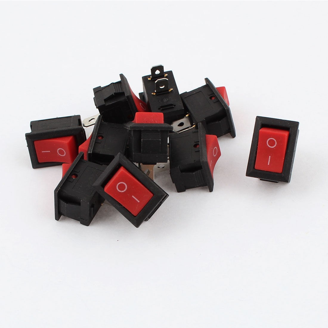 10pcs AC 10A 125V 6A 250V 2 Position 2 Pin Panel Mounting SPST Rocker Switch