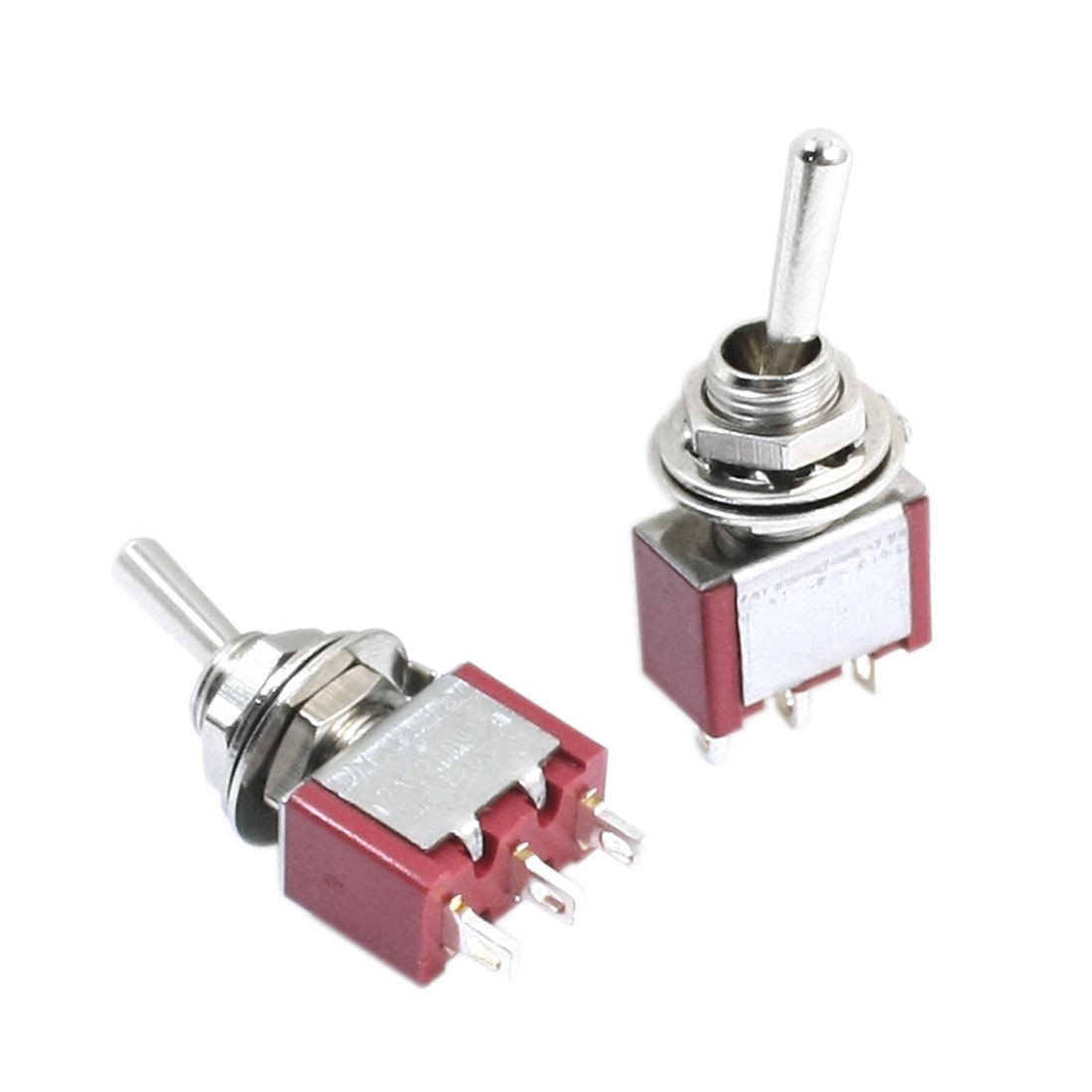 2Pcs AC 250V/2A 120V/5A Momentary SPDT 2 Positions Toggle Switches