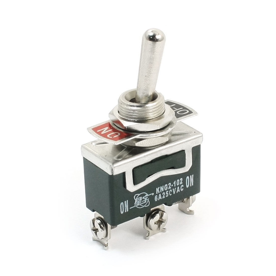 KNG2-102 12mm Panel Mount SPDT Locking Toggle Switch AC250V 6A