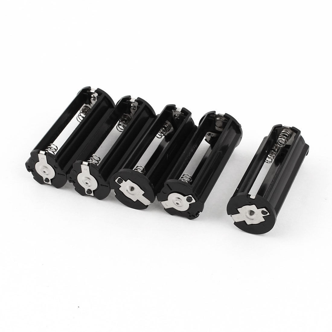 5 Pcs Black Cylinder Battery Holder Adapter for 3x1.5V AAA Batteries