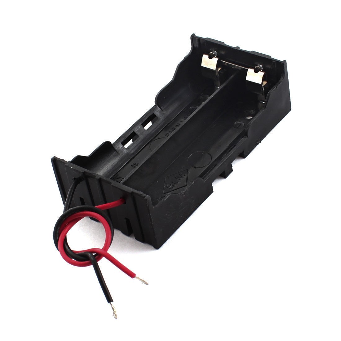 Black Plastic in Parallel 2 x 3.7V 18650 Battery Holder Box Case