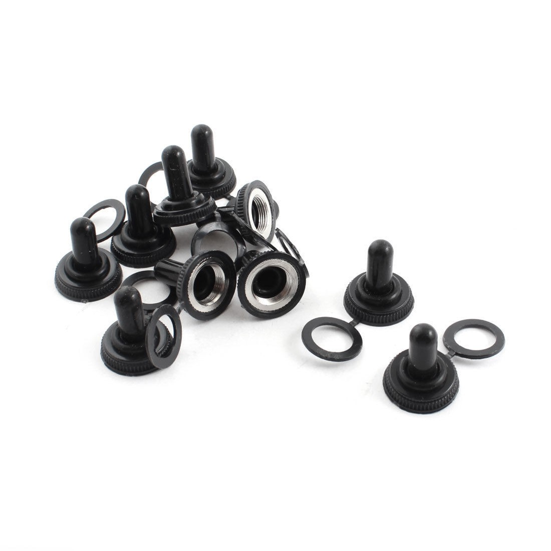 10 Pcs Rubber Light Lamp Dimmer Control Cap Black for 7mm Dia Rotary Knob