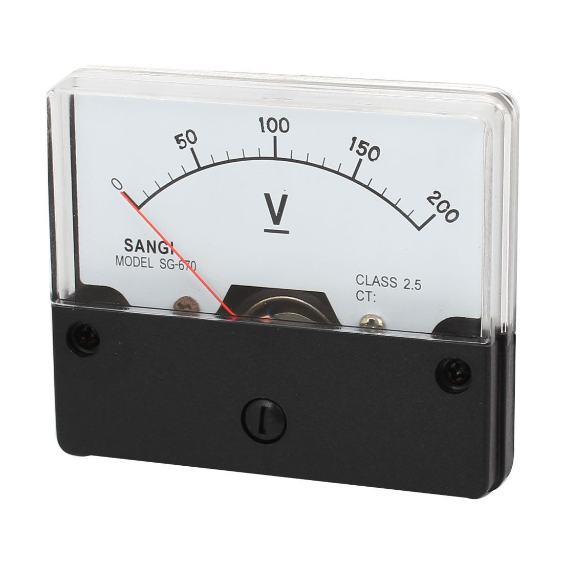 DC 0-200V Class 2.5  Rectangle Shaped Analog Volt Panel Meter Gauge