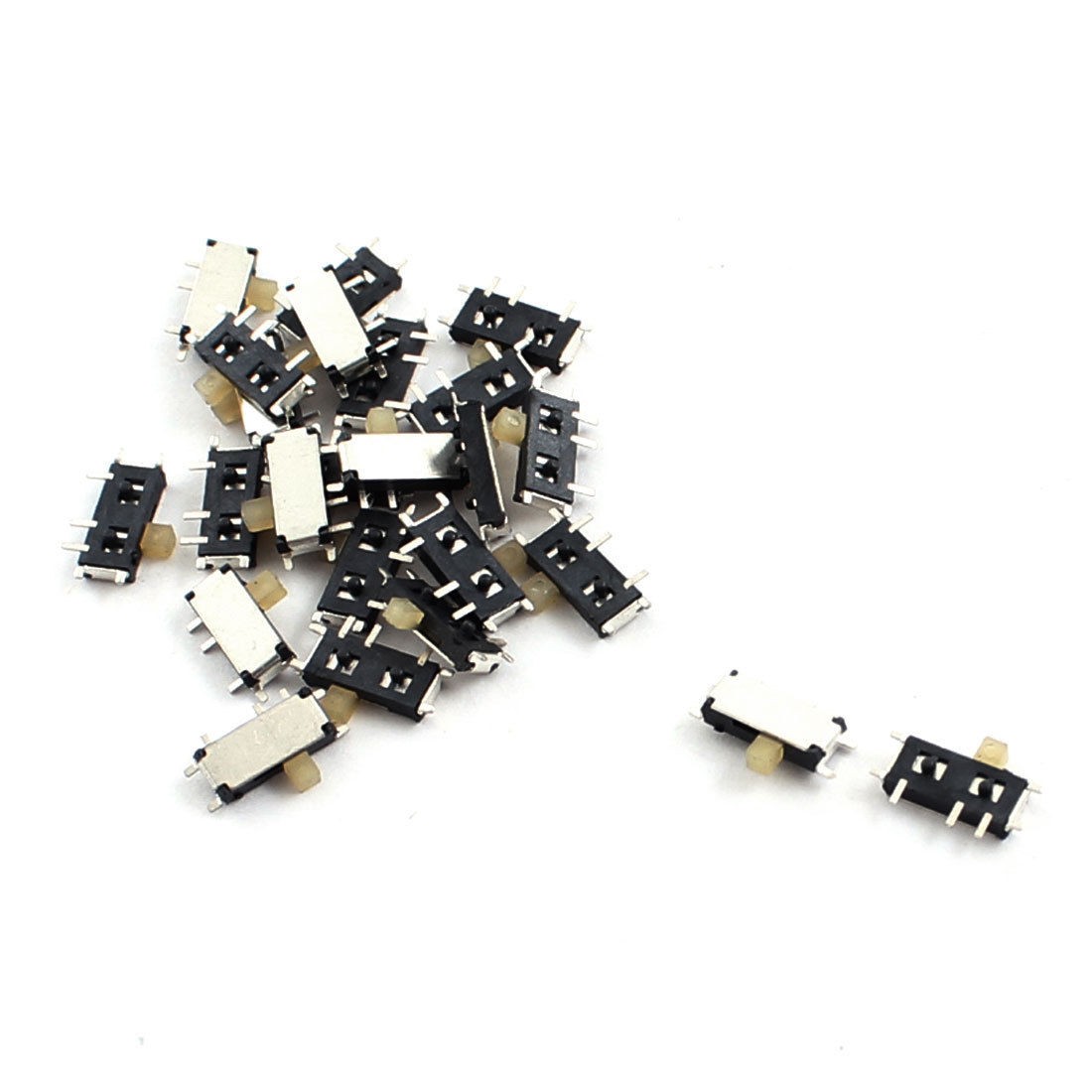 24 Pcs On/Off 2 Positions 7 Pin 1P2T SPDT Vertical Mini SMD SMT Slide Switch