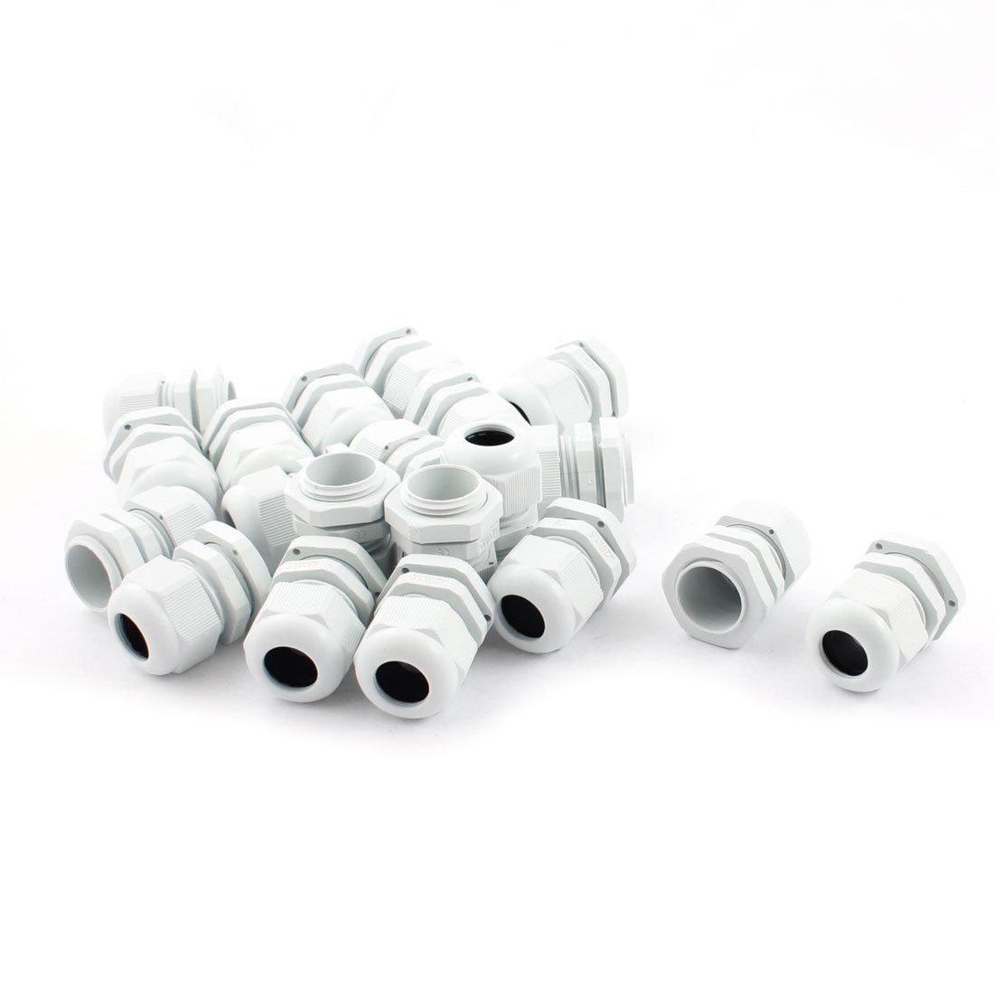 20Pcs M20 Locknut Thread 6-12mm Range Adjustable White Cable Gland Cord Grip