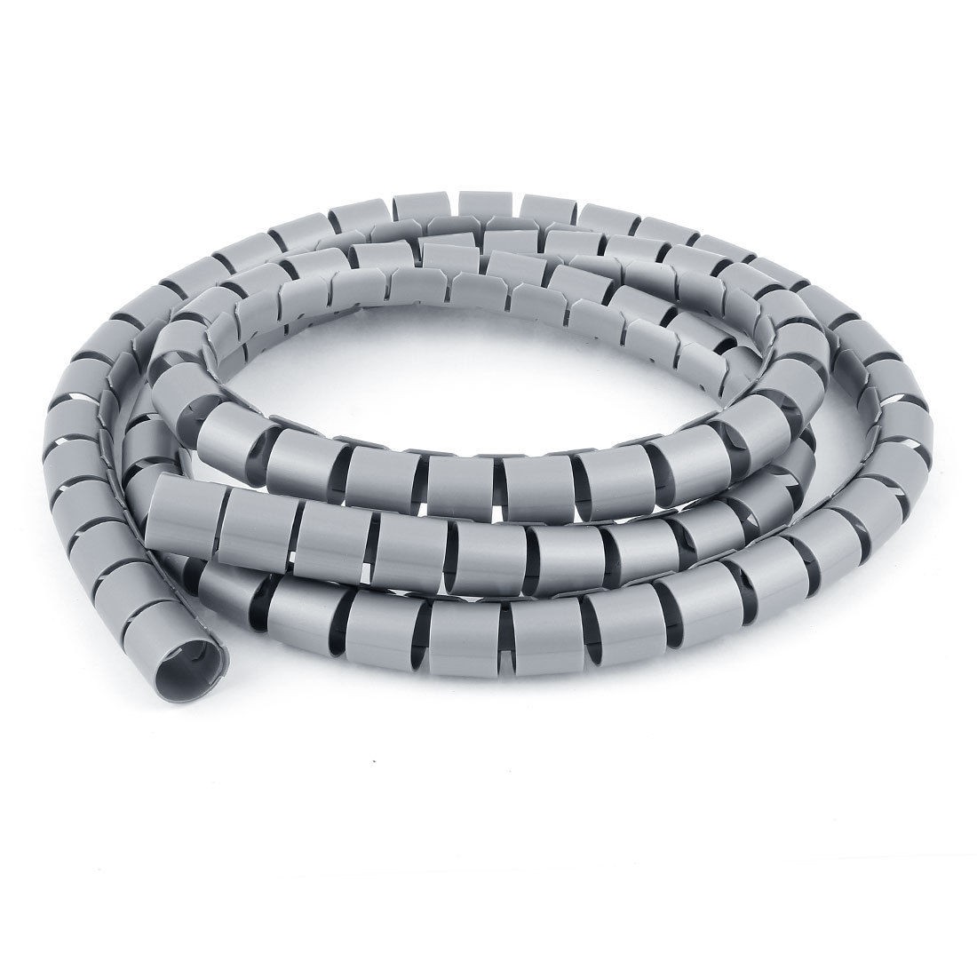 Flexible Spiral Tube Cable Wire Wrap PC Cord Management 1.5M 5Ft Gray