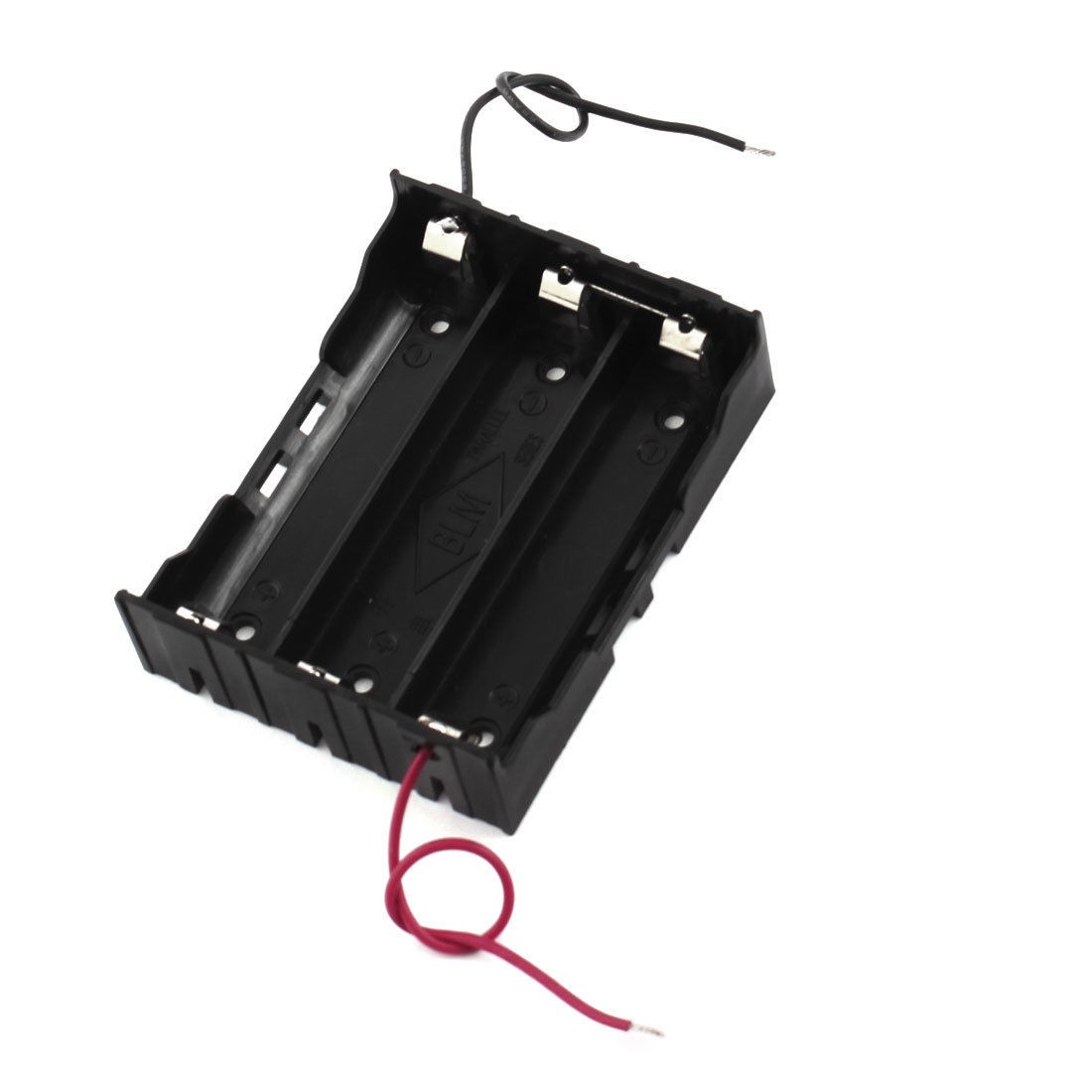 Black Plastic 3-Slot 2-Wire Holder Box Case for 3x3.7V 18650 Battery