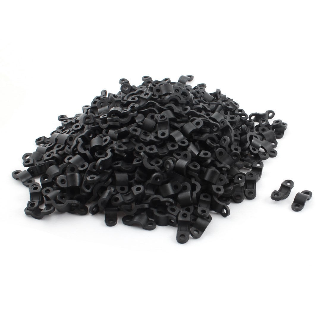 850Pcs Black Cable Clamp Wire Tie Mount Screw Fixed Base Clip 2x3.5mm