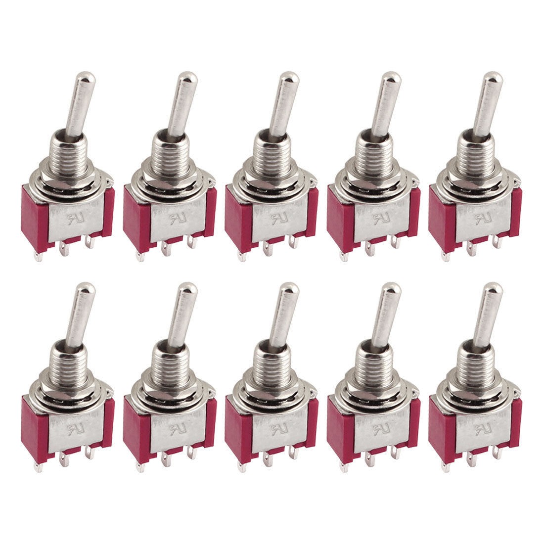 10 Pcs AC 250V/2A 120V/5A Matel SPDT 3 Position ON/OFF/ON Toggle Switch