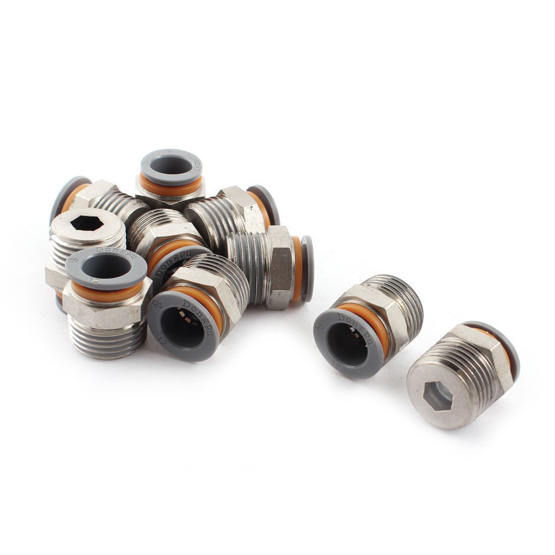 10pcs 1 2pt Pneumatic Nylon 12mm Tube Straight Fittings Male Connectors