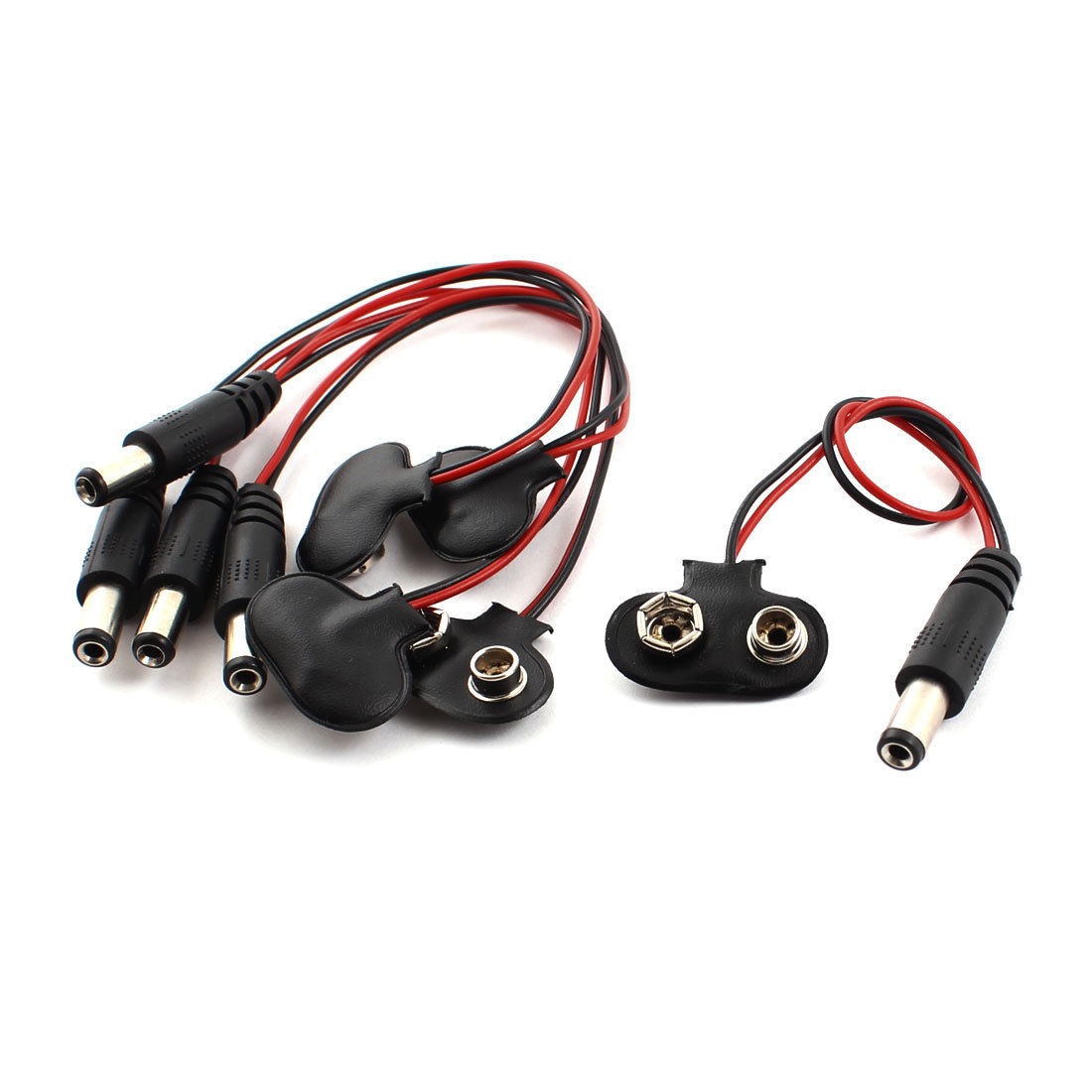 5 Pcs DC 5.5x2.1mm Plug to 9V Battery Buckle Connector Holder Cable 18.5cm