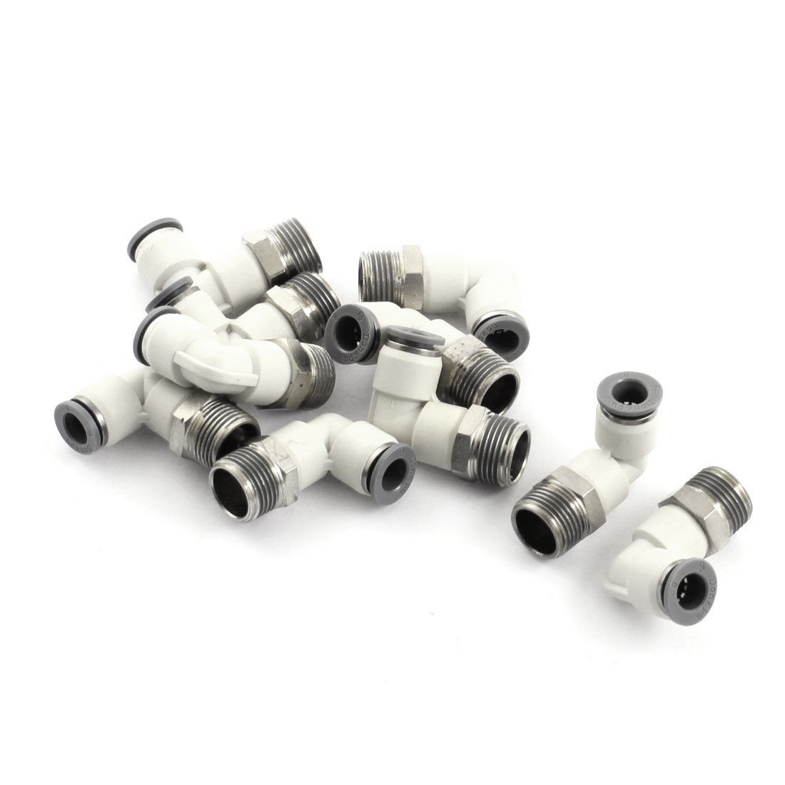 10pcs 3 8 PT Male to 8mm OD Tube L Type Air Quick Release Connectors