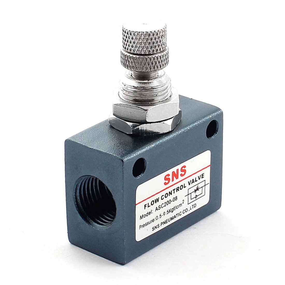 Blue Metal 1/4PT Thread Dia Single Way Pneumatic Flow Control Valve