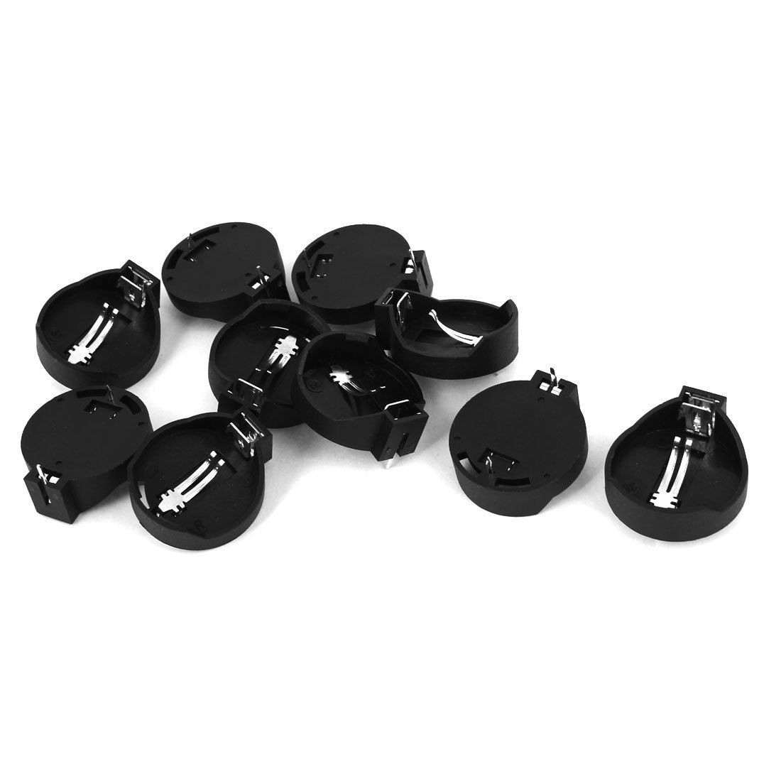 10PCS CR2025 CR2032 Button Coin Cell Battery Socket Holder Case Black
